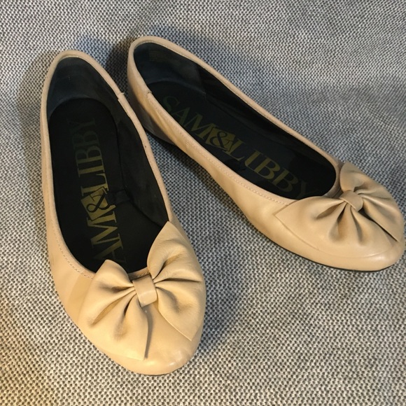 Sam & Libby Shoes - Sam and Libby Beige Bow flats